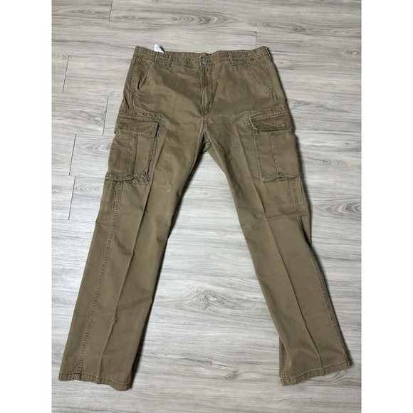 Levi's Other - Levi's Cargo Pants Mens 38 x 34 Khaki Cotton Canvas Hiking Safari Pockets